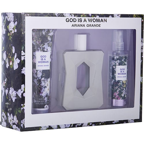 GOD IS A WOMAN ARIANA GRANDE EAU DE PARFUM SPRAY 3.4 OZ & BODY SOUFFLE 3.4 OZ & BODY MIST 4 OZ For WOMEN