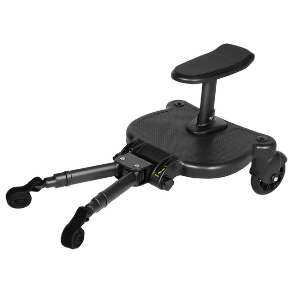 2 In 1 Universal Stroller Board Sit & Stand Buggy Wheeled Board Toddler Stroller Attachment with Detachable Seat for 3-7 Years Old