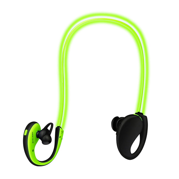 Wireless Sports Headsets Wireless V4.1 Neckband Earphones HD Stereo Sweat-proof Headphones Earbuds w/ LED Light Mic 8Hrs Work Running