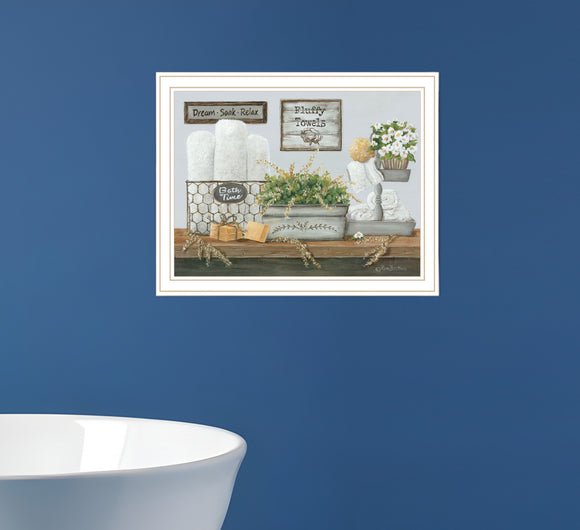 Fluffy Towels White Framed Print Wall Art