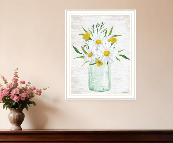 Floral Bouquet White Framed Print Wall Art