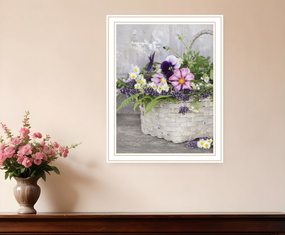 Fresh Garden Basket White Framed Print Wall Art
