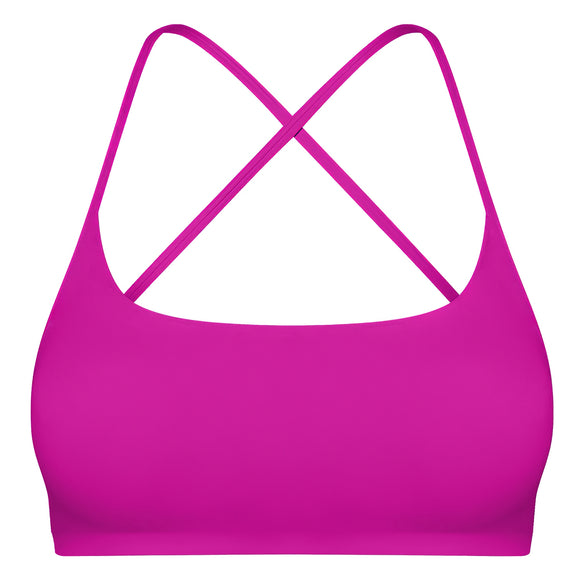 Women Cross Back Sport Bras Padded Strappy Crop Open Back Low Impact Bras Sexy Fitness Tank Tops with Removable Pads Thin Straps for Gym Yoga Workout