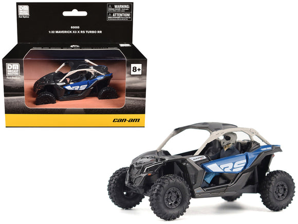 Can-Am Maverick X3 X RS Turbo RR Intense Blue and Chalk Gray with Driver Figure 1/32 Diecast Model