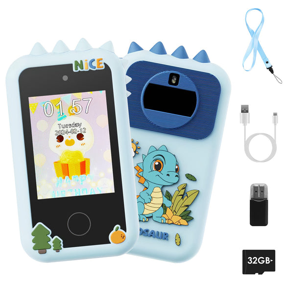 Kids Toy Smartphone Dual Camera Phone Touchscreen Learning Toy with Shockproof Cartoon Case Torch 16 Games ABC Learning for Boys Girls Aged 3+