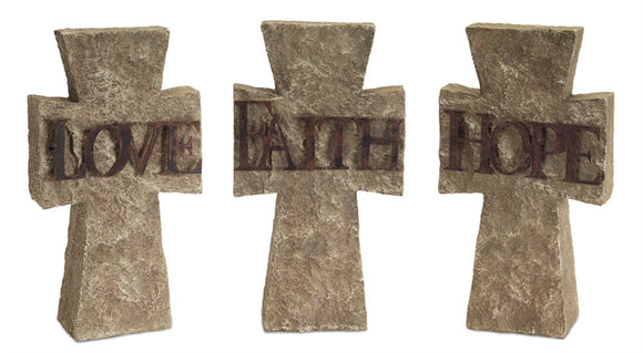 Hope, Faith, Love Cross (Set of 3) 6