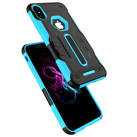 Rugged Phone Case for iPhone X Drop-protection Phone Case with Kickstand Heavy Duty Dual Layers Phone Protective Cover