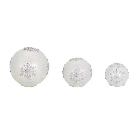 LED Snowflake Globes w/6 Hour Timer (Set of 3) 4