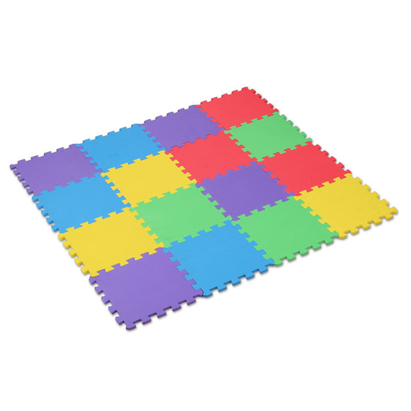 16Pcs Kids Puzzle Exercise Play Mat Interlocking Non-Toxic EVA Floor Mat Multi-Color Anti-Skid Playmat for Infants Baby Toddlers