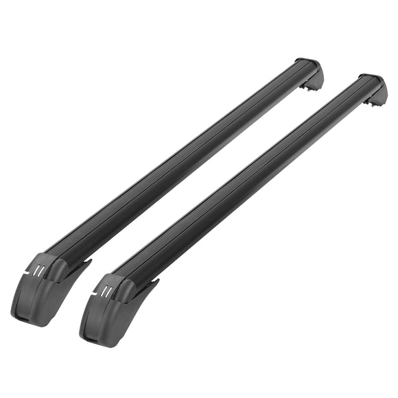 2PCS Universal 110cm/43-inch Car Roof Rack Cross Bar w/ Anti-Theft Lock Adjustable Window Frame for bike kayak cargo luggage