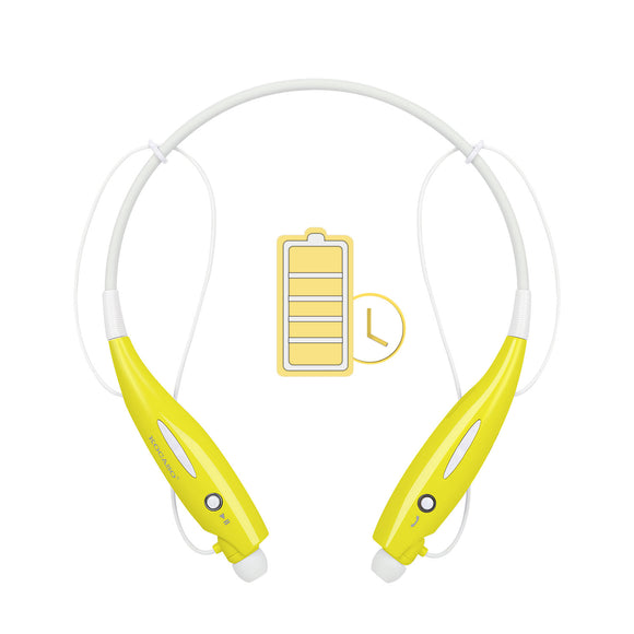 KOCASO Wireless Sports Stereo Hands Free Headset for Phone and Tablet in Yellow