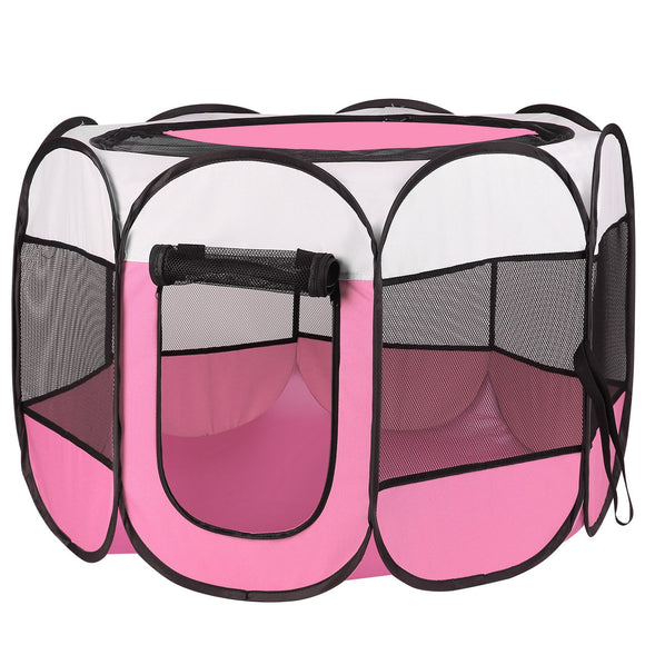 Portable Foldable Pet Tent Exercise Pen Kennel Removable Zipper Top and Bottom Water Resistant Indoor Outdoor Use For Dogs Cats Other Pets