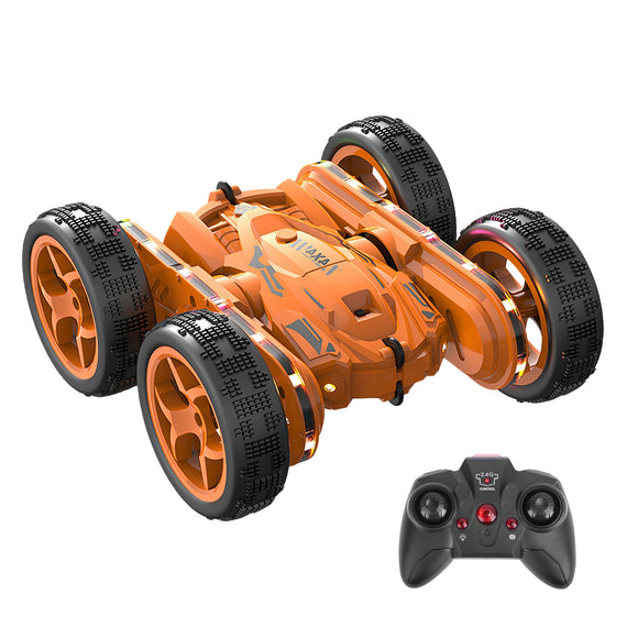Kid Driving RC Stunt Car 7 Color Strip Light Dynamic Music Swing Arm Double-sided   Rolling Remote Control Car Off Road 2.4GHz 4WD Rechargeable Racing
