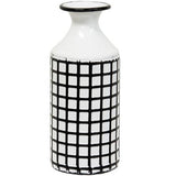 Farmhouse Check Enamel Vase - 3-1/2" Dia x 8-1/2"H
