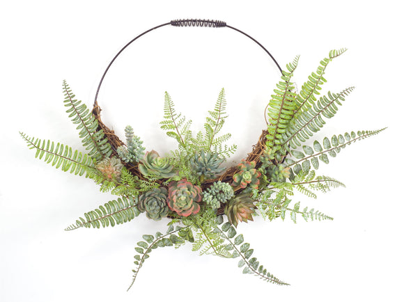 Fern and Succulent Wall Decor 24.5