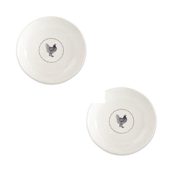 Chicken Round Platter (Set of 2) 13.25