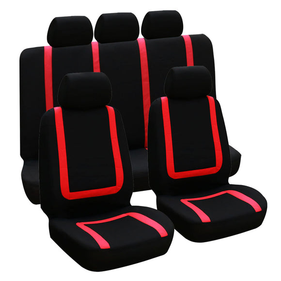 9Pcs Full Set Car Seat Covers For Auto Truck SUV Universal Front Rear Car Seats Headrest Protectors Split Bench Compatible