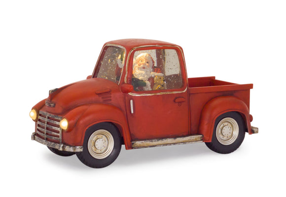 Truck Snow Globe w/ Santa with Timer 11.25