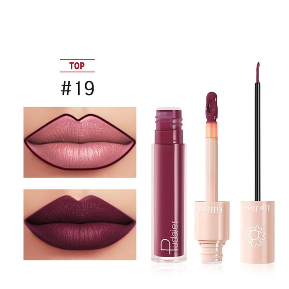 2020 New Pudaier Duo Lip Liner & Matte Liquid Lipstick   #19 Sangria