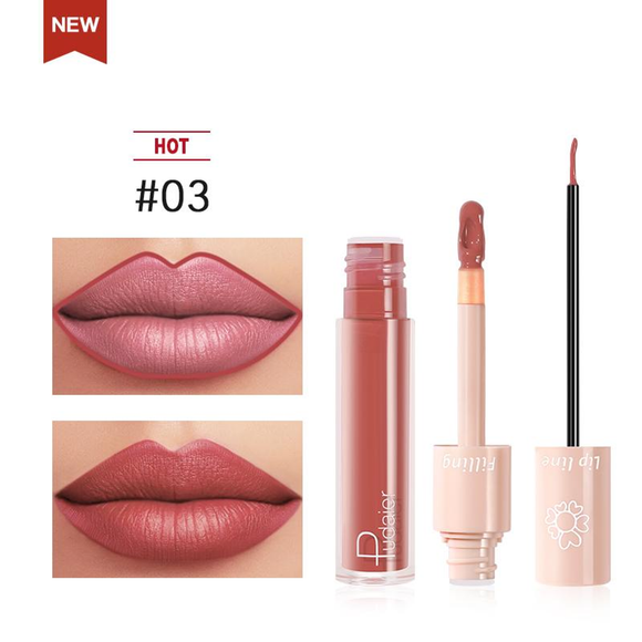 2020 New Pudaier Duo Lip Liner & Matte Liquid Lipstick  #03 Brownish Red