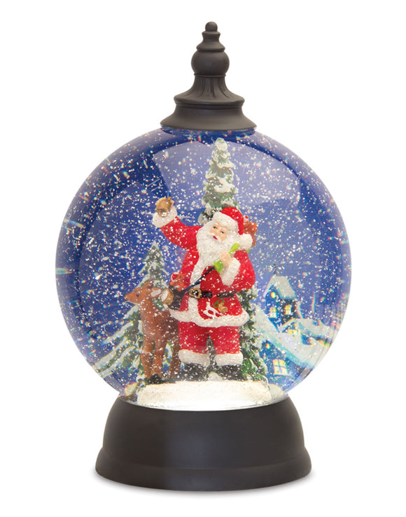 Santa in Sleigh Snow Globe 9.25