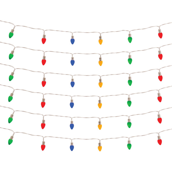 LED Light String 8'L (Set of 6) Plastic/Copper 6 Hr Timer 3 AA Batteries, Not Included