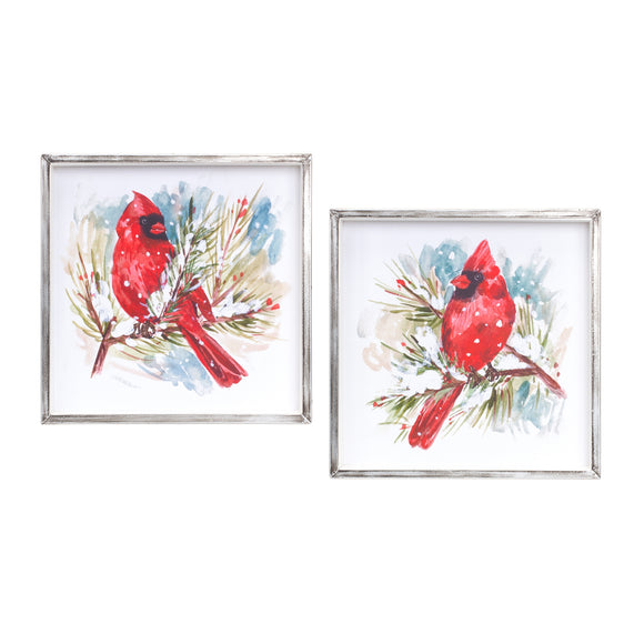 Cardinal and Pine Frame (Set of 2) 14