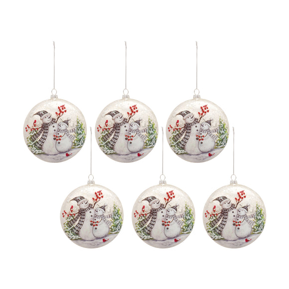 Snowman Disc Ornament (Set of 6) 5.5