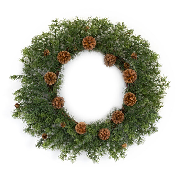 Pine Wreath w/Pine Cones 25.5