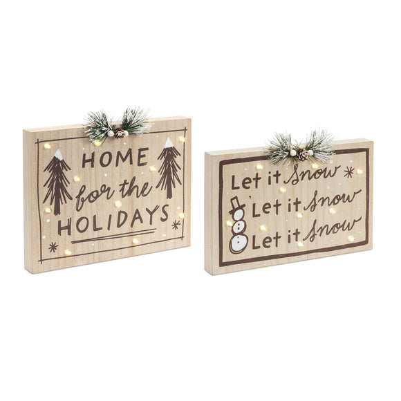 LED Holiday and Snow Sign (Set of 2) 12