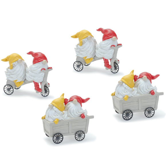 Gnome w/Scooter and Wheelbarrow (Set of 4) 5