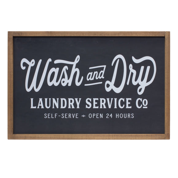 Wash and Dry Laundry Sign 18.25