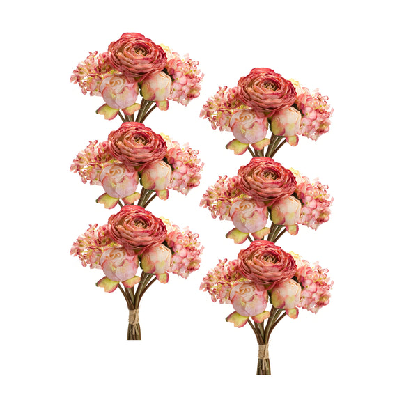 Peony and Hydrangea Bouquet (Set of 6) 16.75