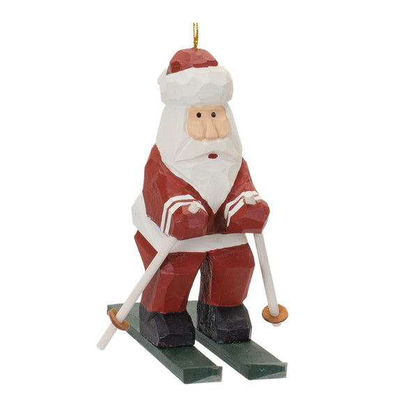 Santa on Skis Ornament (Set of 6) 5.25