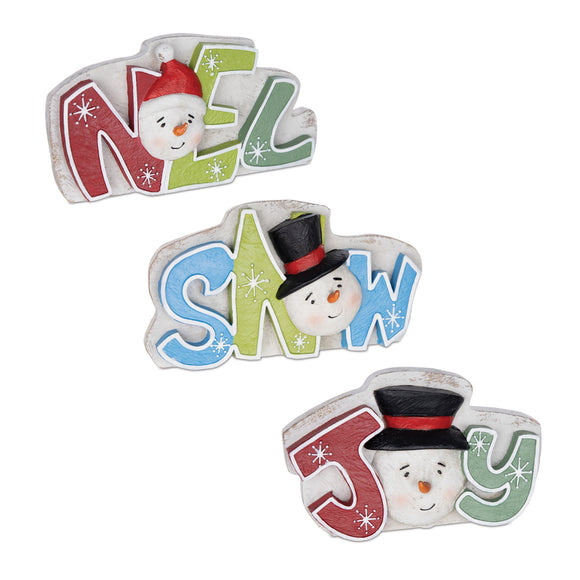 Joy/Snow/Noel Sign (Set of 3) 7