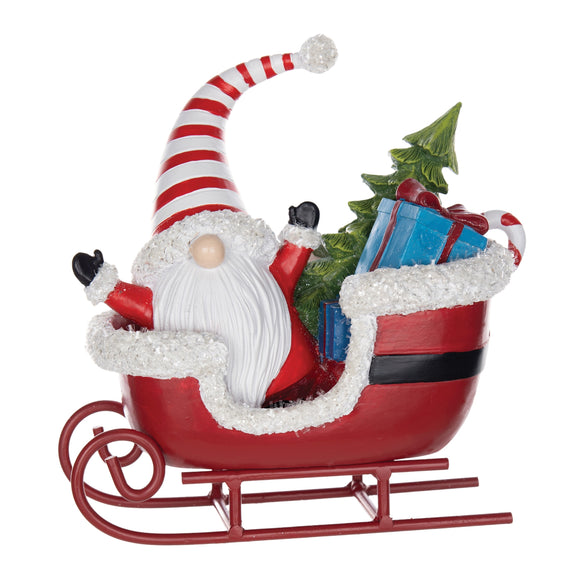 Gnome in Sleigh (Set of 2) 7.75