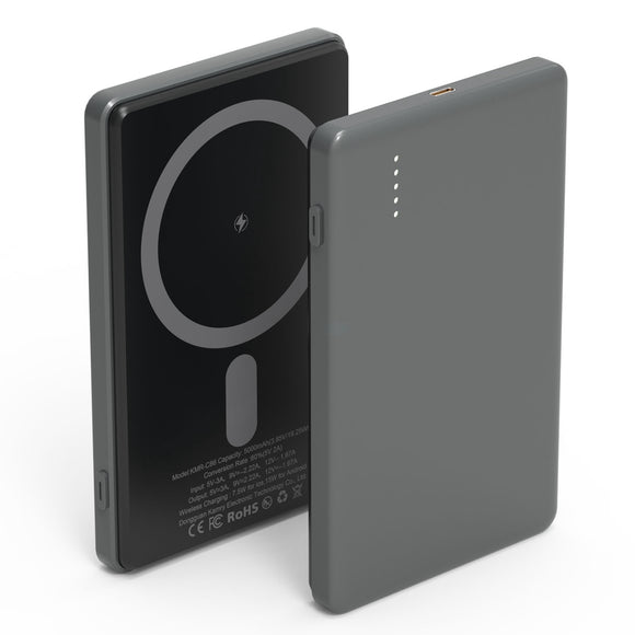 2 In 1 5000mAh 8MM Slim MagSafe Wireless Power Bank PD20W Magnetic Fast Charger Portable Phone Charger Fit for IOS Phone 15 14 13 12 Series And More