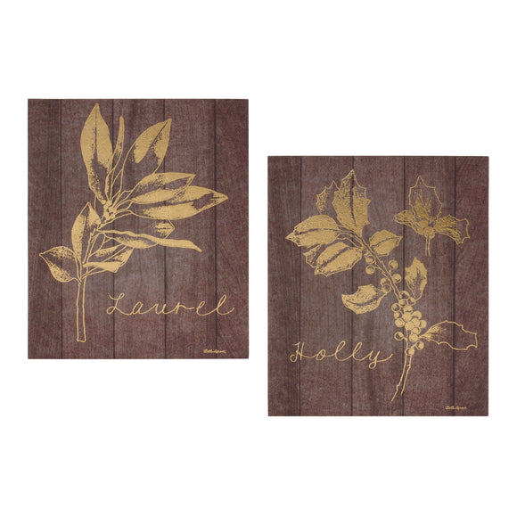 Laurel and Holly Plaque (Set of 2) 9