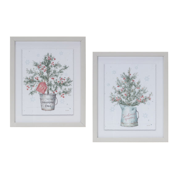 Pine In Pot and Pitcher Frame (Set of 2) 10