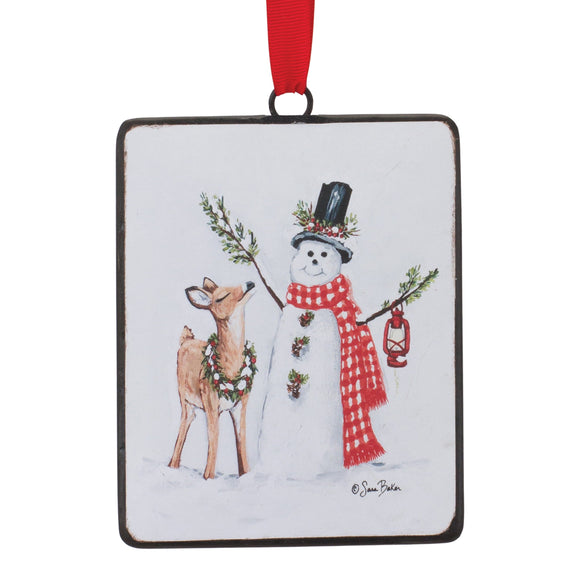 Snowman and Deer Ornament (Set of 12) 5.25