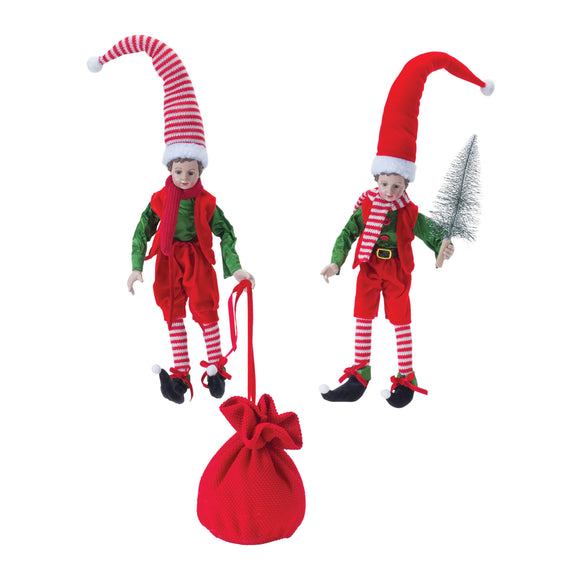 Elf w/Bag and Tree (Set of 2) 17