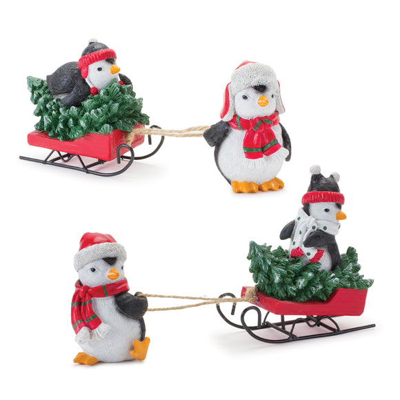 Penguin w/Sled (Set of 2) 8.75