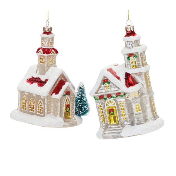 Church Ornament (Set of 6) 5.75