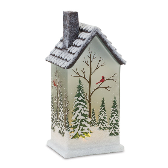 House w/Trees and Cardinal (Set of 2) 9