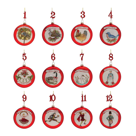 12 Days Of Christmas Ornaments (Set of 12) 4.75