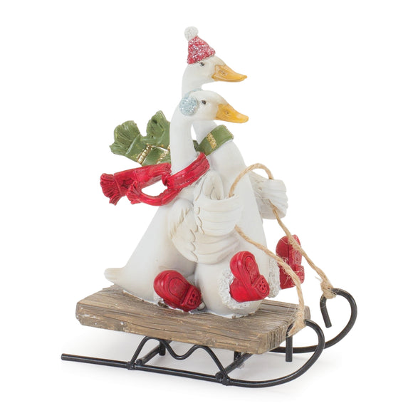 Geese on Sled (Set of 4) 5.25