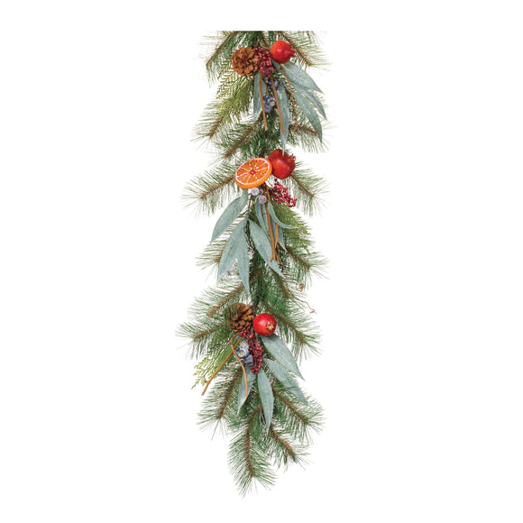 Pine w/Fruit Garland 6'L PVC