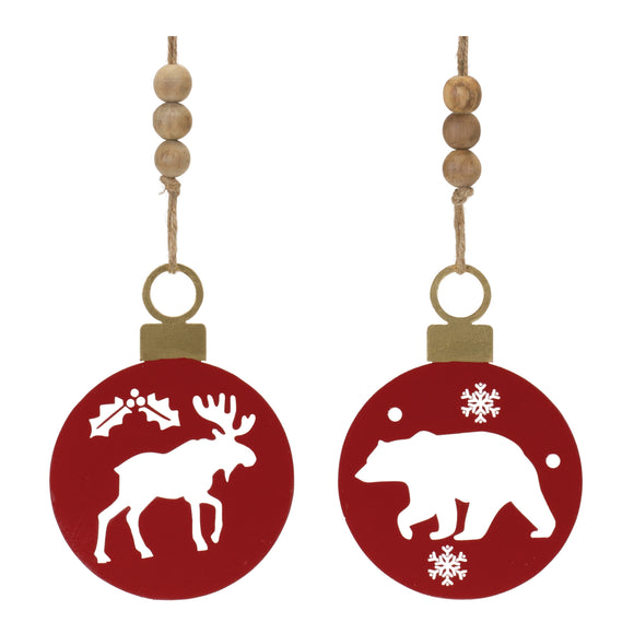 Bear and Moose Cut-Out Ornament (Set of 12) 7.5