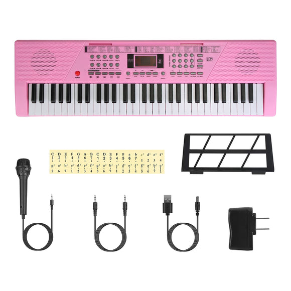 61 Keys Digital Music Keyboard Electric Piano Electronic Musical Instrument Kids Learning Keyboard with Microphone for 3-12 Year Old Kids Girls Boys