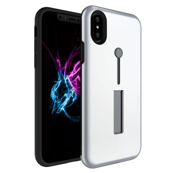Finger Strap Phone Case for iPhone X Drop-protection Finger Ring Rugged Phone Case with Kickstand Dual Layer Case